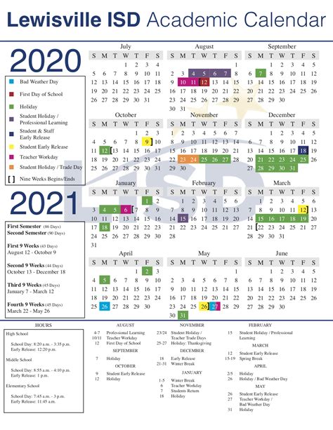 Lisd Calendar 2021